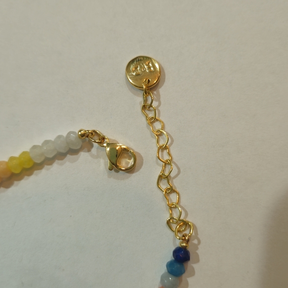 NEW Multicolor Gold Anklet Rainbow Bohemian Preppy Summer Vacation Feminine - Picture 3 of 4